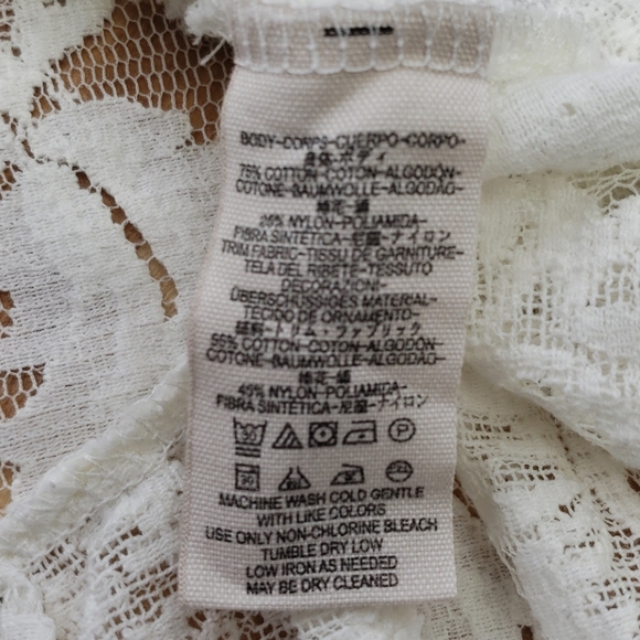 Free People Bell Sleeve Ivory Lace Top - Picture 9 of 15